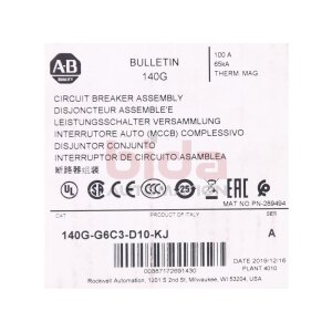 Allen-Bradley 140G-G6C3-D10-KJ Leitungsschutzschalter /...