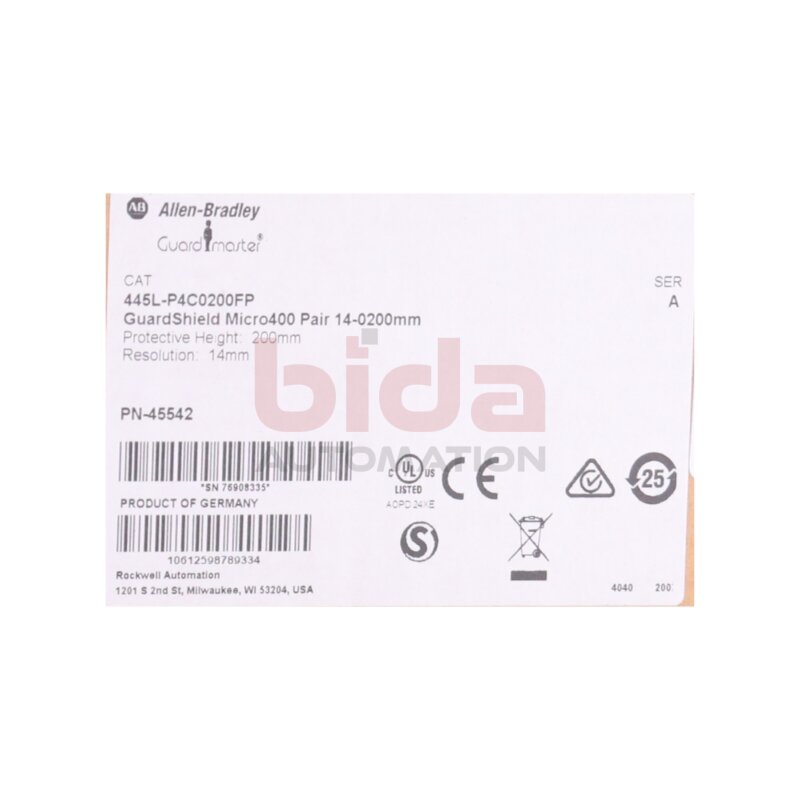 Allen-Bradley 445L-P4C0200FP (10612598789334) Lichtschranke / Photoelectric Barrier