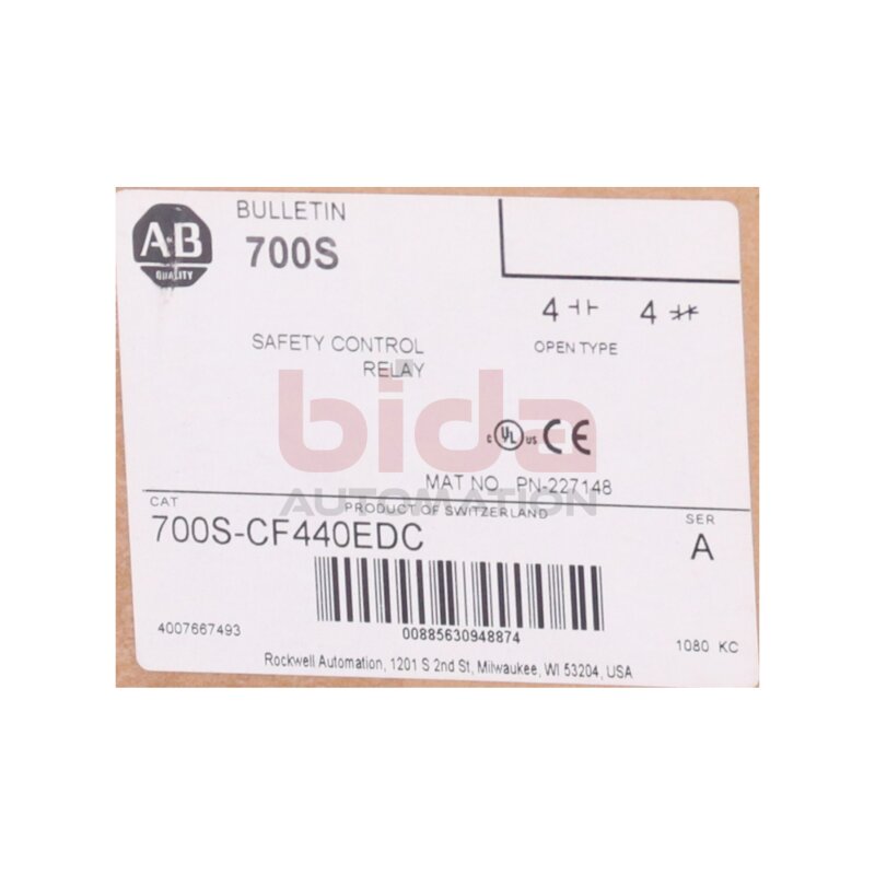Allen Bradley 700S-CF440EDC (00885630948874) Sicherheitsrelais / Safety Relay