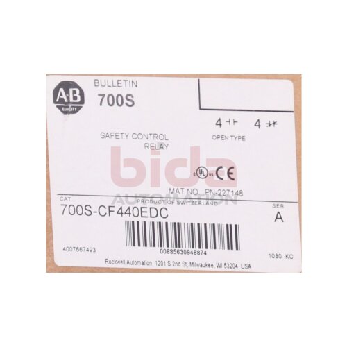 Allen Bradley 700S-CF440EDC (00885630948874) Sicherheitsrelais / Safety Relay