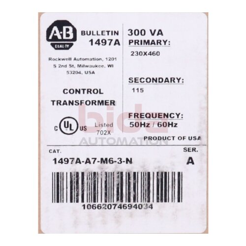 Allen Bradley 1497A-A7-M6-3-N (10662074694034) Control Transmitter