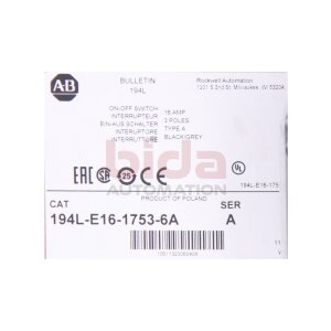 Allen-Bradley 194L-E16-1753-6A (10611320060406)...