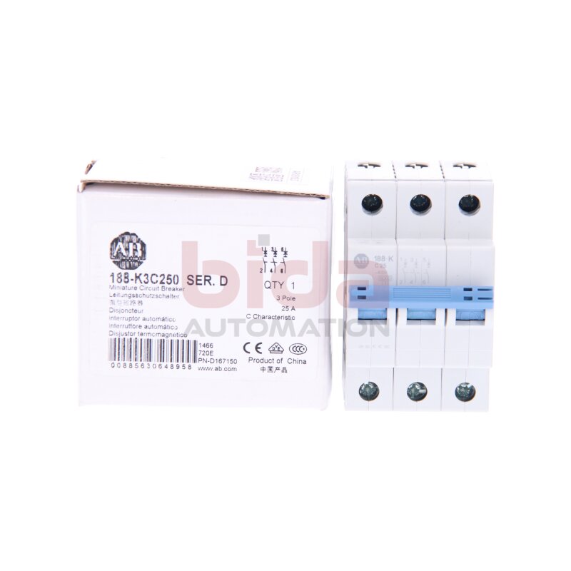 Allen-Bradley 188-K3C250 (00885630648958) Leistungsschalter / Miniatuare Circuit Breaker 25A 3-polig
