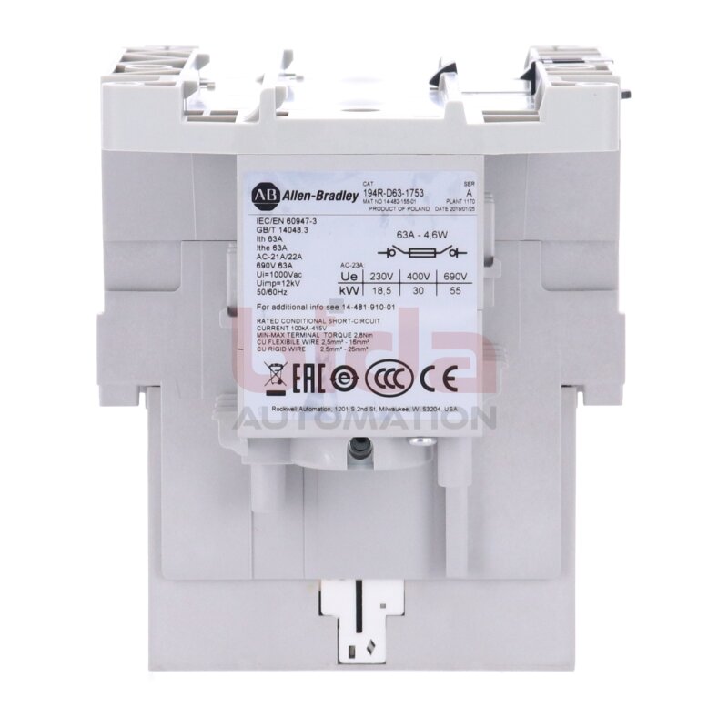 Allen-Bradley 194R-D63-1753 (10781180651127) Lasttrennschalter / Switch disconnector 690V 63A