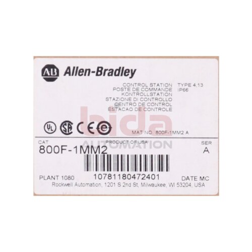 Allen-Bradley 800F-1MM2 (10781180472401) Kontrollstation / Control Station