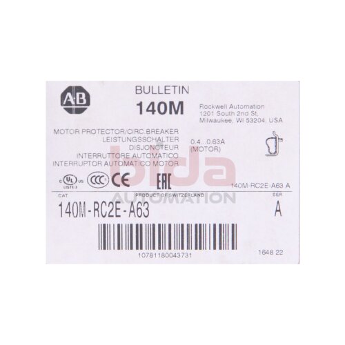 Allen Bradley 140M-RC2E-A63 (10781180043731) Leistungsschalter / Circuit Breaker