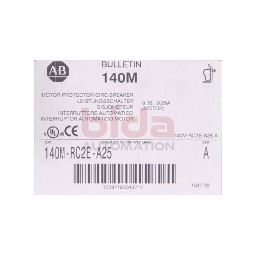 Allen-Bradley 140M-RC2E-A25 (10781180043717) Leistungsschalter / Circuit Breaker