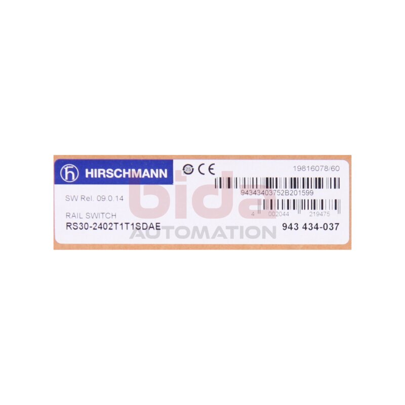 Hirschmann  RS30-2402T1T1SDAE (943434-037) Schienenschalter / Rail Switch