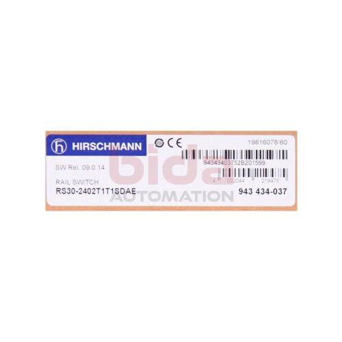 Hirschmann  RS30-2402T1T1SDAE (943434-037) Schienenschalter / Rail Switch