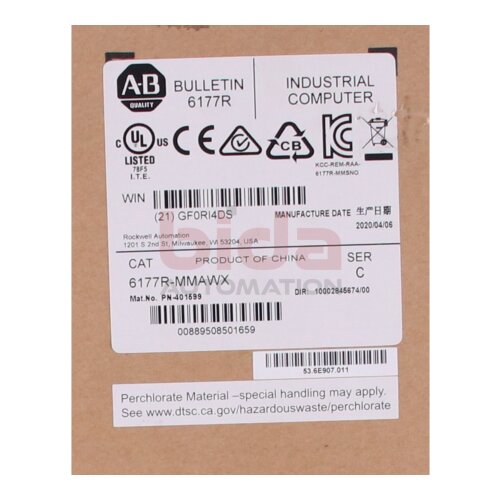 Allen-Bradley 6177R-MMAWX (00889508501659) Industrial Computer