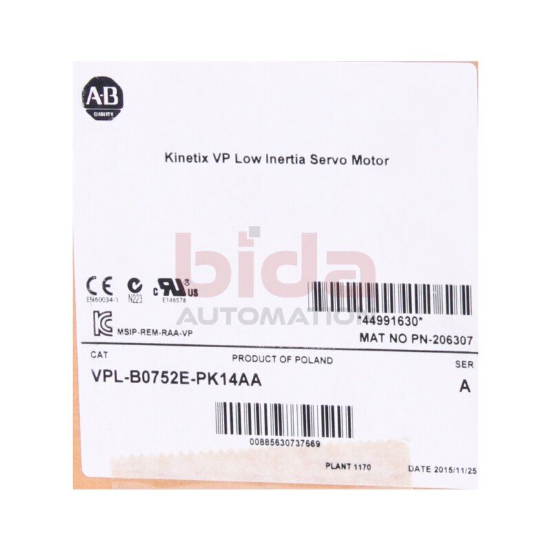 Allen-Bradley VPL-B0752E-PK14AA (00885630737669) Servomotor / Servo Motor