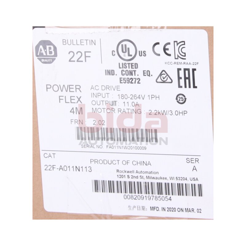 Allen-Bradley 22F-A011N113 (00820919785054) Frequenzumrichter / Frequency Converter