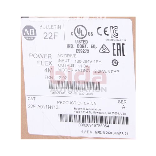 Allen-Bradley 22F-A011N113 (00820919785054) Frequenzumrichter / Frequency Converter