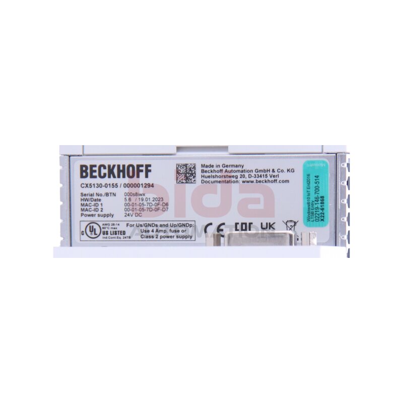 Beckhoff CX5130-0155-000001294 (247443) CX5130-0155 CPU 24VDC