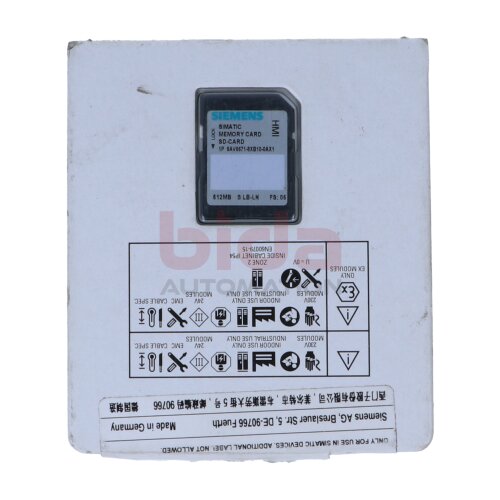 Siemens 6AV6671-8XB10-0AX1 SIMATIC SD-Speicherkarte 512 MB SD memory card