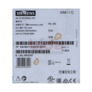 Siemens 6AV6671-8XB10-0AX1 SIMATIC SD-Speicherkarte 512...