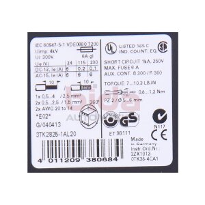 Siemens 3TK2825-1AL20 /  3TK2 825-1AL20 Sicherheitsrelais...