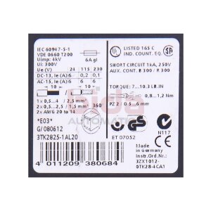 Siemens 3TK2825-1AL20 / 3TK2 825-1AL20 Sicherheitsrelais...
