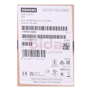 Siemens 6EP1437-2BA20 / 6EP1437-2BA20 SITOP PSU300S...