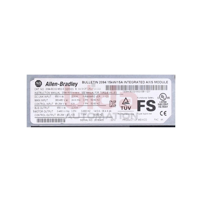 Allen-Bradley 2094-BC02-M02-S Intergrated Axis Module 650VDC