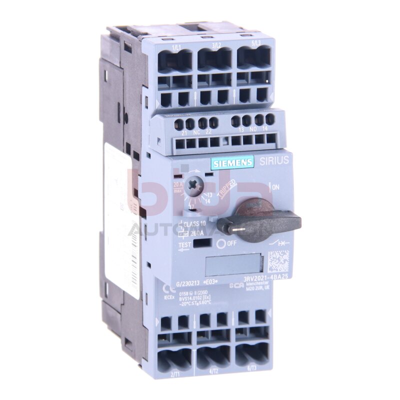 Siemens 3RV2021-4BA25 / 3RV2 021-4BA25 Leistungsschalter / Circuit Breaker 20A
