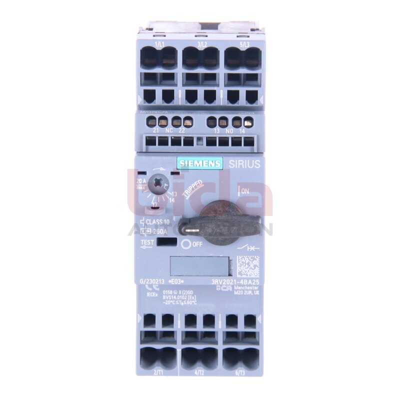 Siemens 3RV2021-4BA25 / 3RV2 021-4BA25 Leistungsschalter / Circuit Breaker 20A