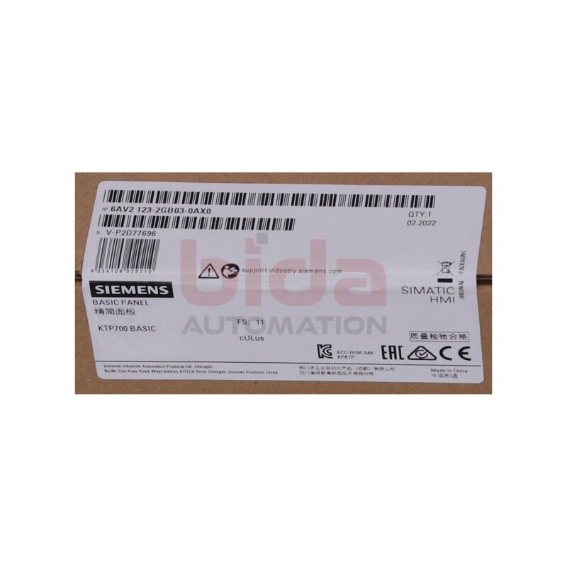 Siemens 6AV2 123-2GB03-0AX0 / 6AV2123-2GB03-0AX0  Basic Panel