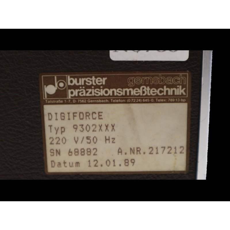 Burster Digiforce Typ 9302 F&uuml;ge&uuml;berwachung fit control