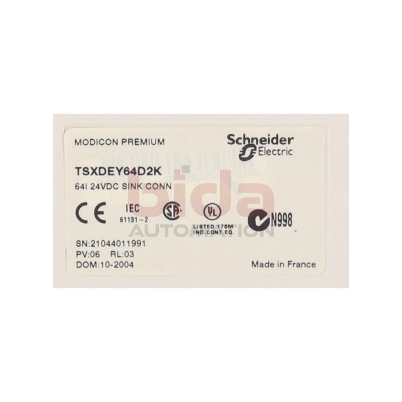 Schneider TSXDEY64D2K Diskretes Eingangsmodul Modicon Premium, 64 I 24 V DC
