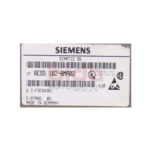 Siemens 6ES5 102-8MA02 / 6ES5102-8MA02 Simatic S5 CPU