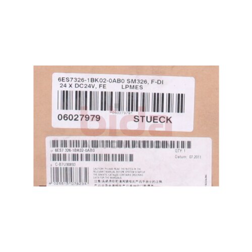 Siemens 6ES7326-1BK02-0AB0 / 6ES7 326-1BK02-0AB0 SIMATIC S7, Digitaleingabe / Digital input SM 326