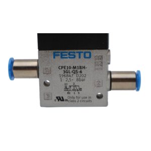 Festo CPE10-M1BH-3GL-QS-6 Magnetventil Nr.196847 solenoid...
