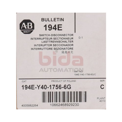 Allen Bradley 194E-Y40-1756-6G Lasttrennschalter Switch disconnector