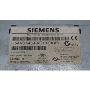 Siemens 6AV6 545-0AG10-0AX0 Multi Panel MP270B Touch...