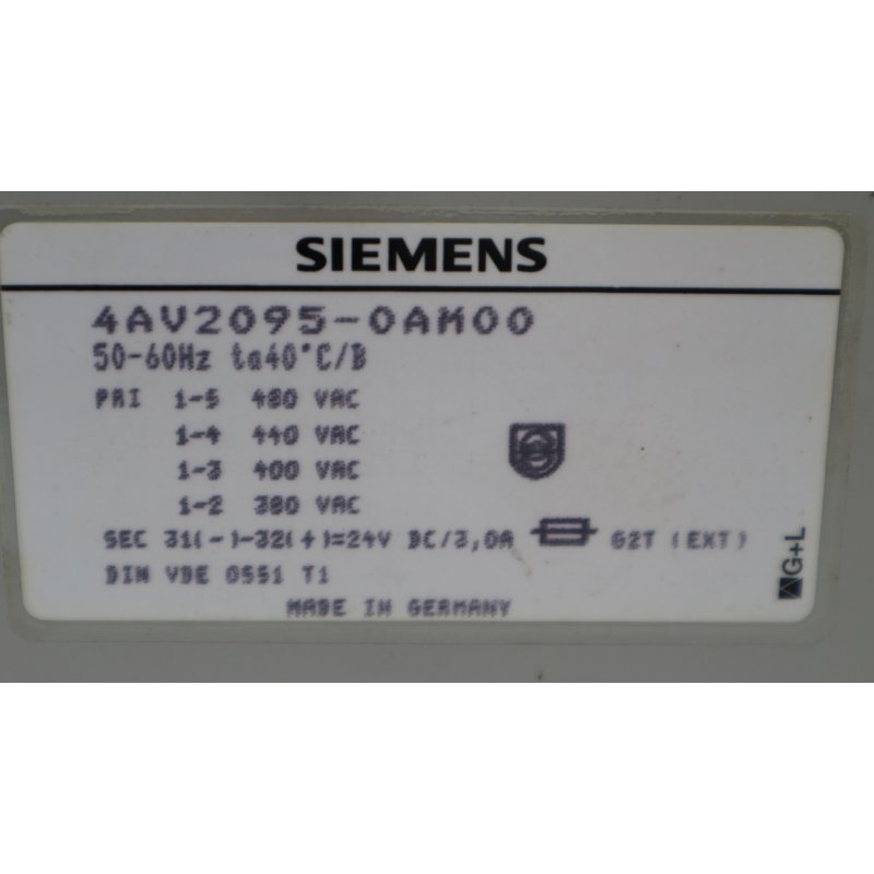 Siemens Sidac 4AV2095-0AM00 Steuertransformator control transformer