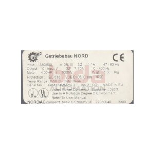 NORDAC compact basic SK3000/3 CB Getriebebau...