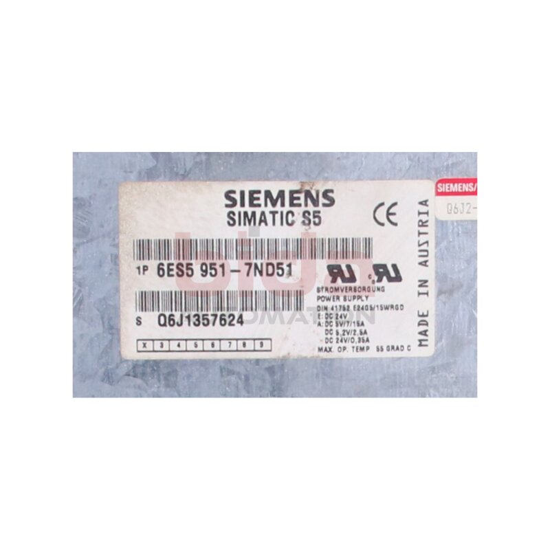 Siemens 6ES5951-7ND51 / 6ES5 951-7ND51 SIMATIC S5 Stromversorgung 951 Power supply