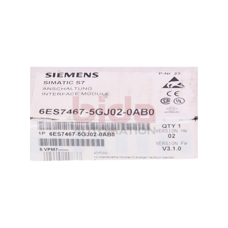 Siemens 6ES7467-5GJ02-0AB0 / 6ES7 467-5GJ02-0AB0 SIMATIC S7-400, Anschalt.