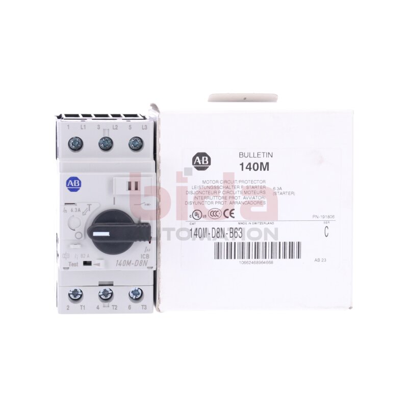 Allen Bradley 140M-D8N-B63 Motorschalter Leistungsschalter f&uuml;r Starter Motor Circuit Protector