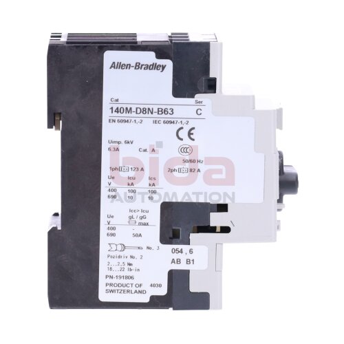 Allen Bradley 140M-D8N-B63 Motorschalter Leistungsschalter f&uuml;r Starter Motor Circuit Protector