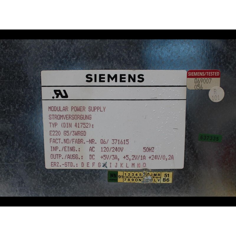 Siemens 6ES5951-7LB14 (DIN 41752) modulare Stromversorgung Modular Power Supply E220 G5/3WRGD