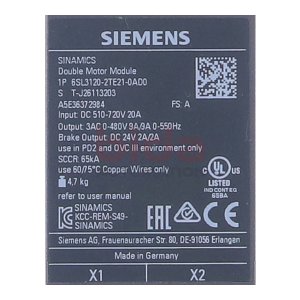 Siemens 6SL3120-2TE21-0AD0 / 6SL3 120-2TE21-0AD0 SINAMICS...
