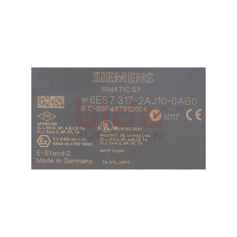 Siemens 6ES7317-2AJ10-0AB0 / 6ES7 317-2AJ10-0AB0 SIMATIC S7-300, CPU 317-2DP
