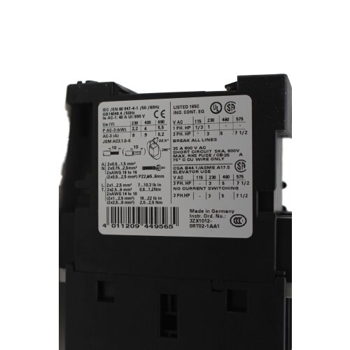 Siemens 3RT1023-1BB44 Leistungsschutz Schutz Contactor 24V