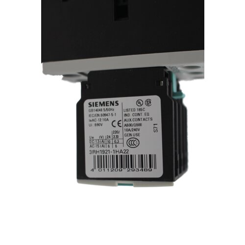 Siemens 3RT1023-1BB44 Leistungsschutz Schutz Contactor 24V