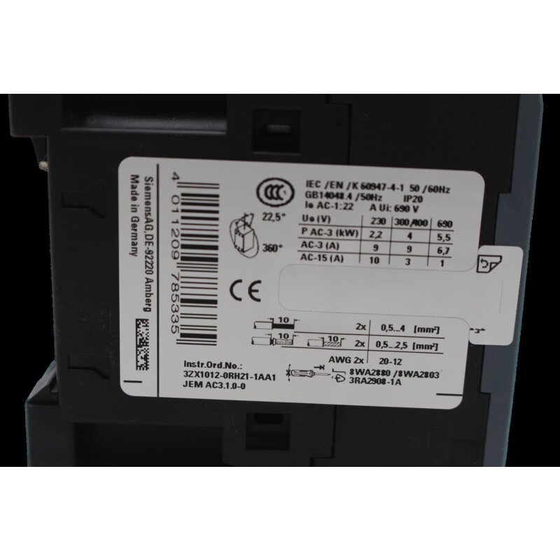 Siemens 3RT2016-2AP01 Sch&uuml;tz Contactor 230V 50/60Hz