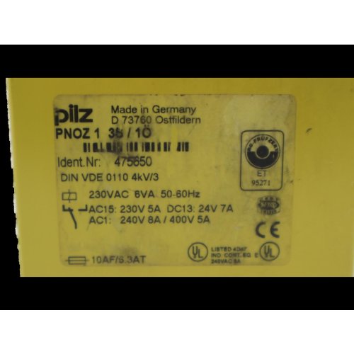 Pilz PNOZ 1 3S/1&Ouml; Sicherheitsrelais Nr. 475650 Relais safety relay