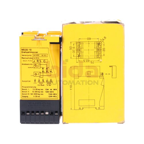 Turck MS25-10 MultiSafe Drehzahlmesser rev counter