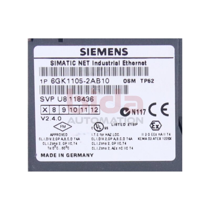 Siemens 6GK1105-2AB10 OSM TP62 Simatic Net Optical Switch Module