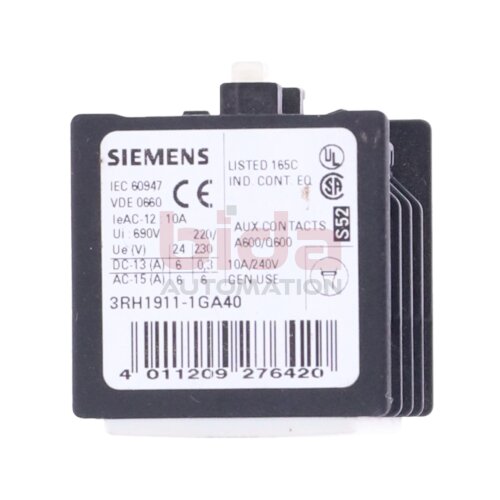 Siemens 3RH1911-1GA40 Hilfsschalterblock auxiliary switch block